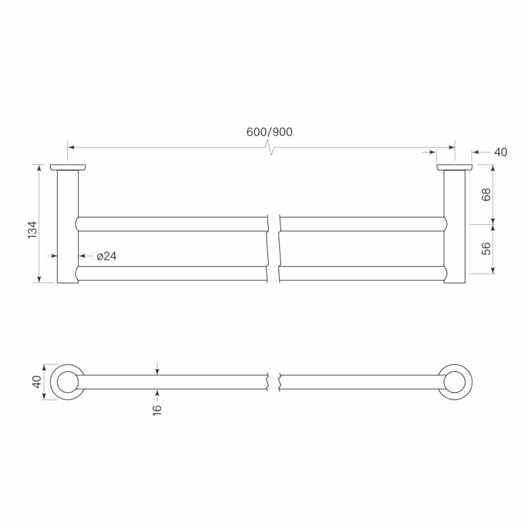 Faucet Strommen Bremont Towel Rail Double 600
