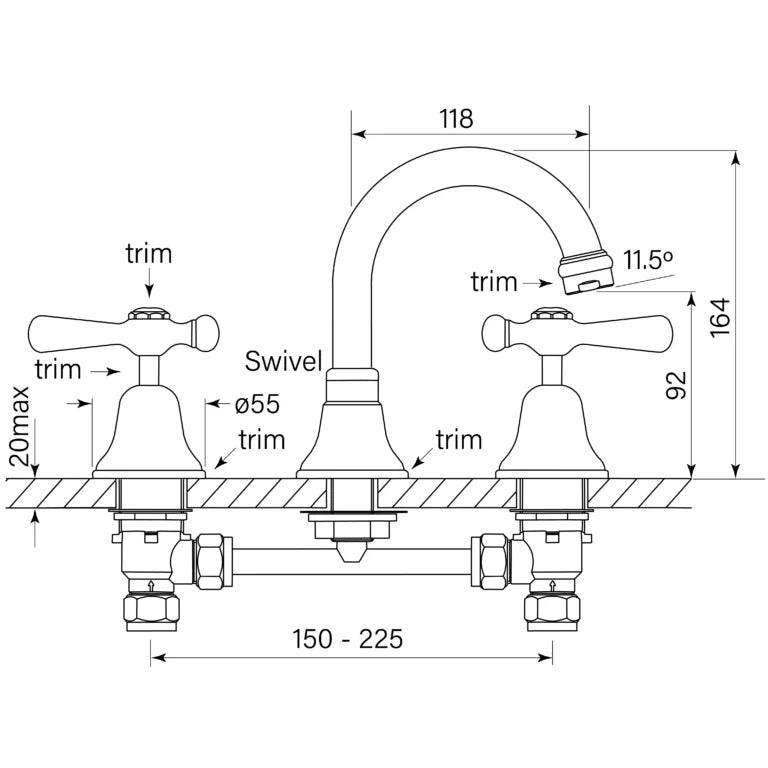 Faucet Strommen Cascade Basin Set CD Lever
