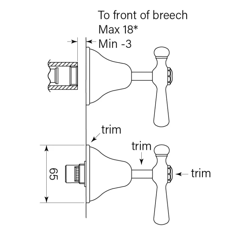 Faucet Strommen Cascade Wall Tap PR CD Lever