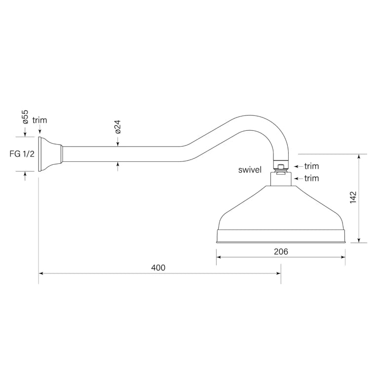 Faucet Strommen Cascade Swan Neck Shower