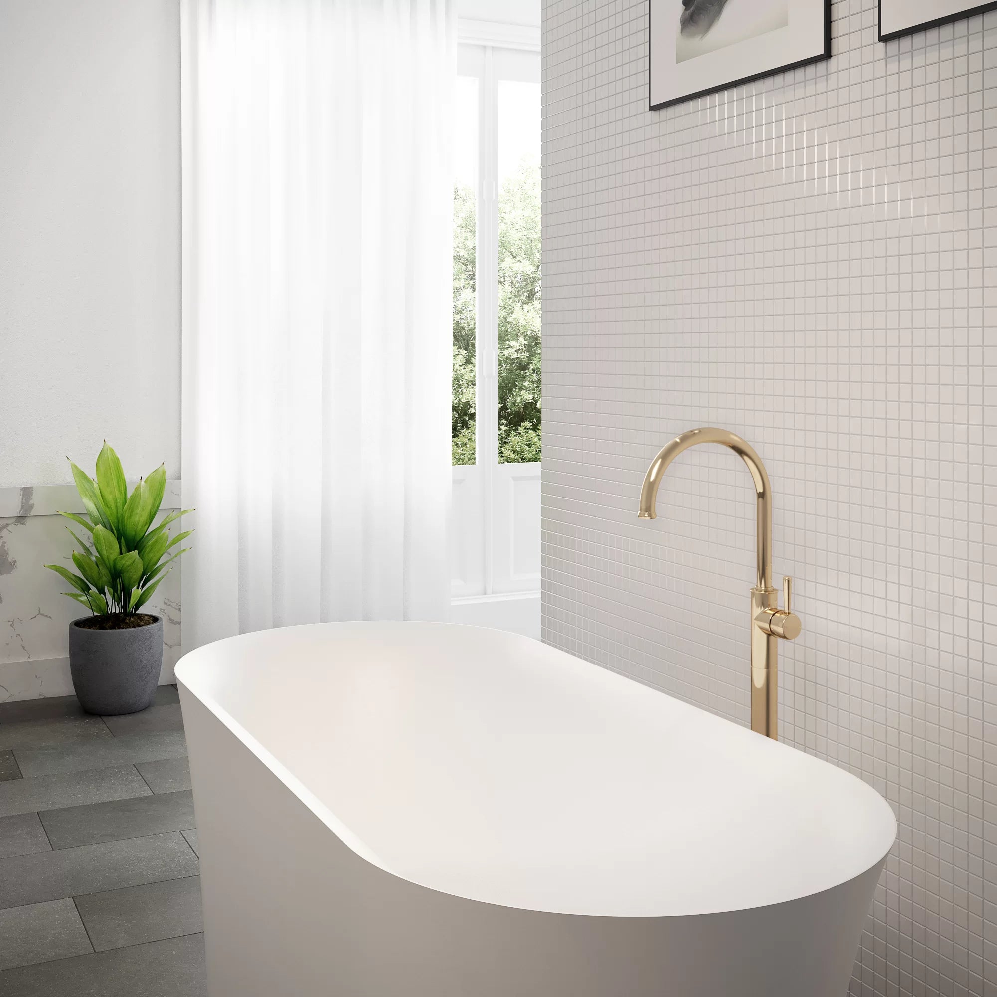 Faucet Strommen Cascade Floor Mixer