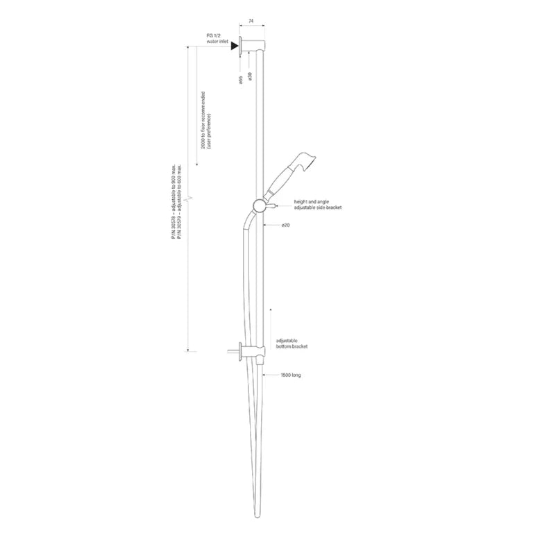 Faucet Strommen Cascade Slide Shower Inflow 900