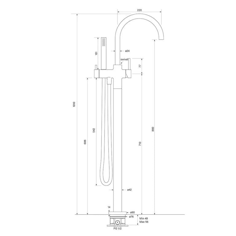 Faucet Strommen Pegasi Bath Mixer Curve Micro
