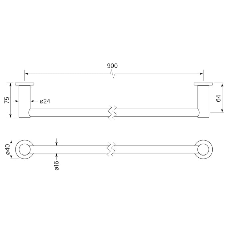 Faucet Strommen Pegasi Towel Rail Single 900