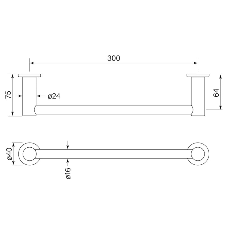 Faucet Strommen Pegasi Single Hand Towel Rail 300