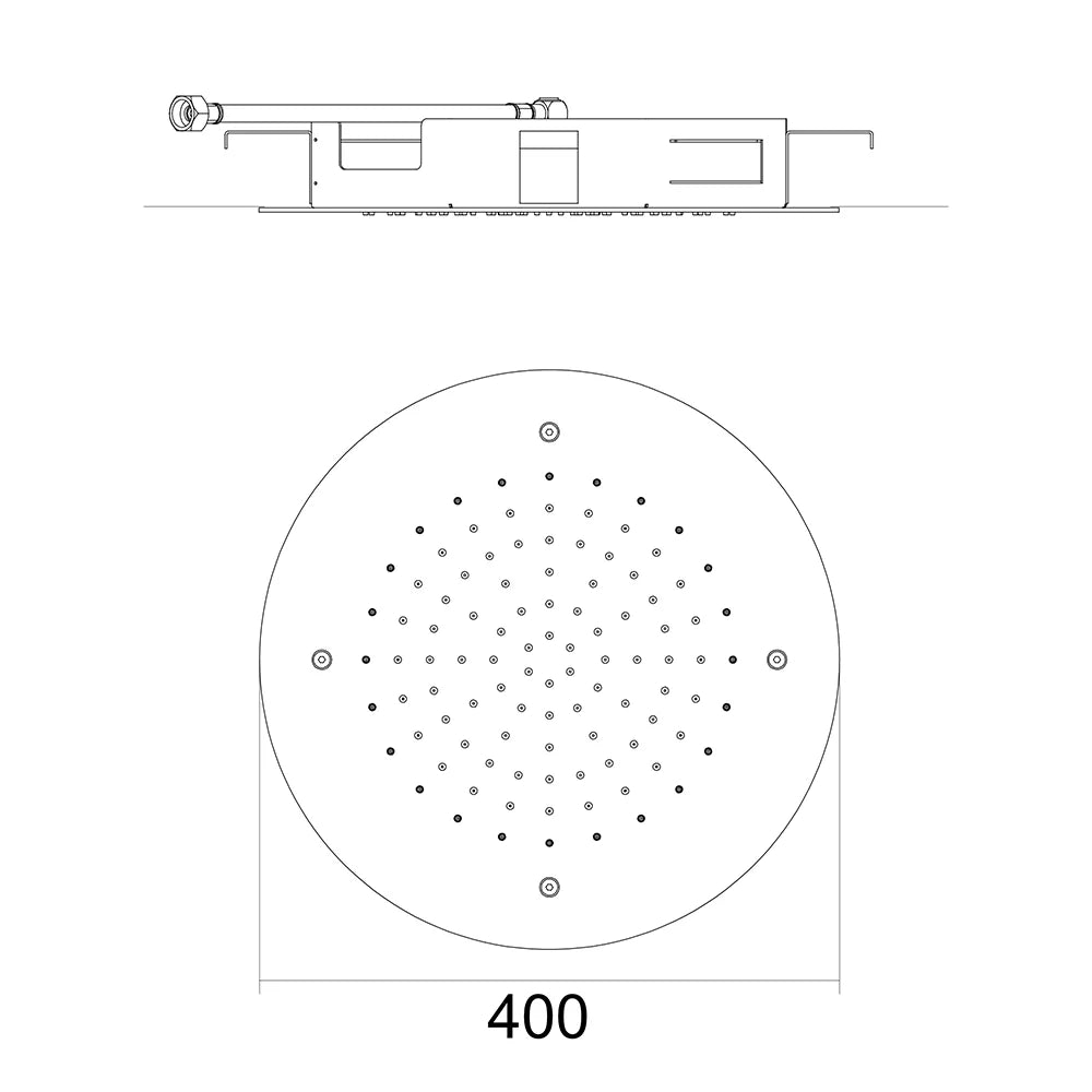 Faucet Strommen Atico Flush Ceiling Shower 400 Round dimensions