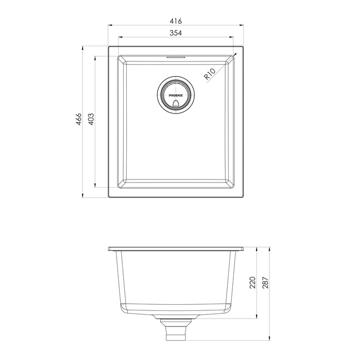 5000 Series Single Bowl Sink