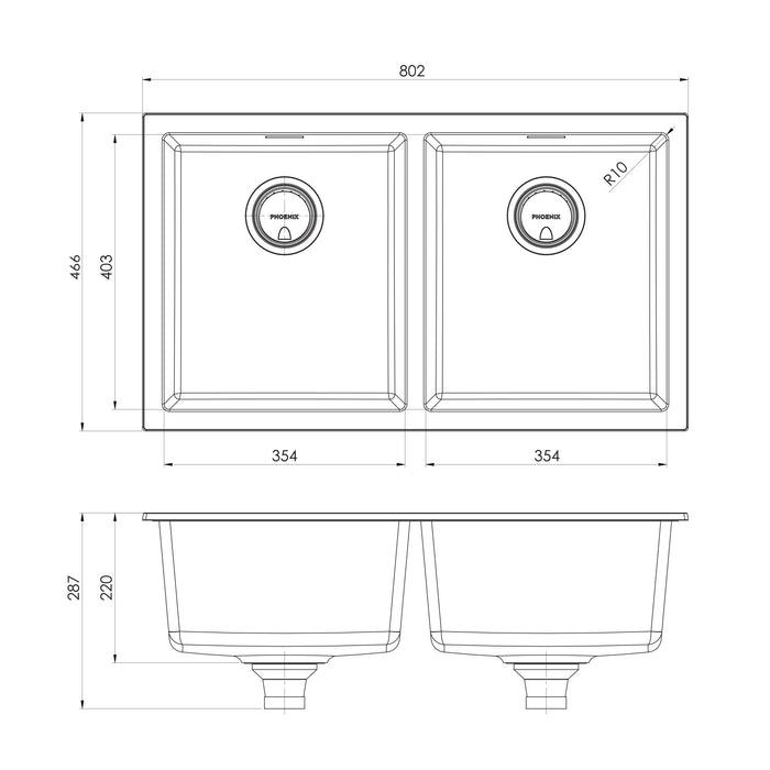 5000 Series Double Bowl Sink