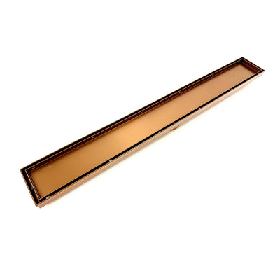 Radiant Linear Tile Insert Floor Grate Brushed Bronze 100mm x 600mm (74mm Outlet)