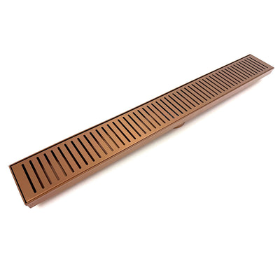 Radiant Linear Slotted Floor Grate (Brushed Bronze) 100mm x 600mm (74mm Outlet)