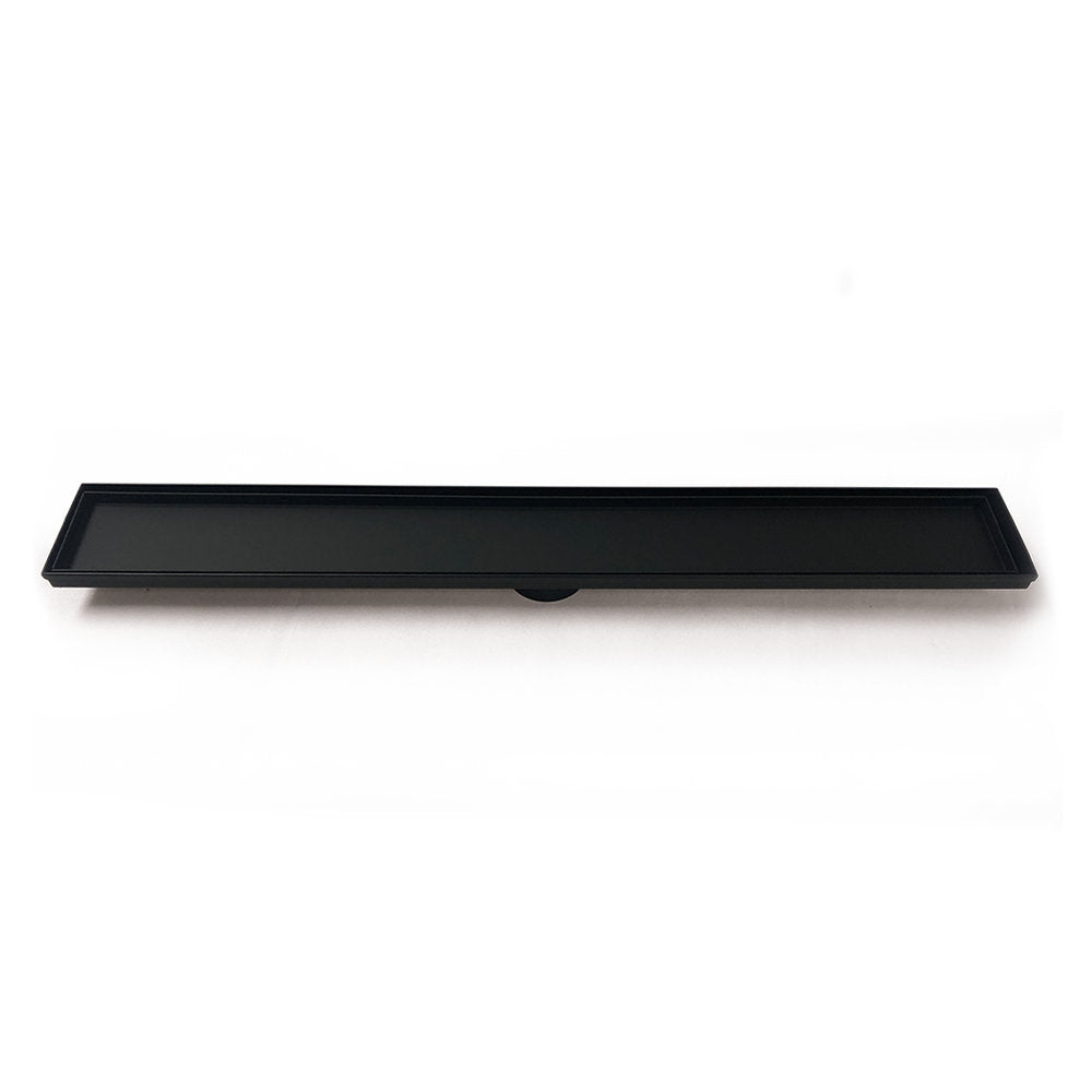 Linear Tile Insert Floor Grate (Matt Black) 100mm x 600mm (74mm Outlet)