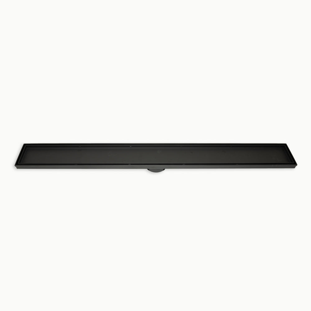 Linear Tile Insert Floor Grate (Matt Black) 100mm x 900mm (74mm Outlet)