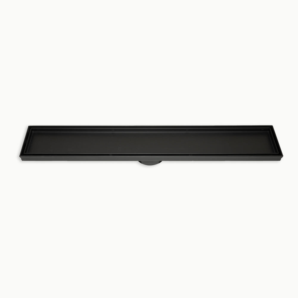 Linear Tile Insert Floor Grate (Matt Black) 100mm x 700mm (74mm Outlet)