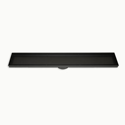 Radiant Linear Tile Insert Floor Grate (Matt Black) 100mm x 800mm (74mm Outlet)