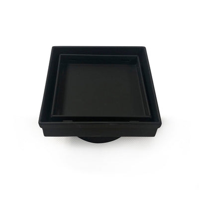 Radiant Square Tile Insert Floor Grate (Matt Black) 100mm x 100mm (38mm Outlet)