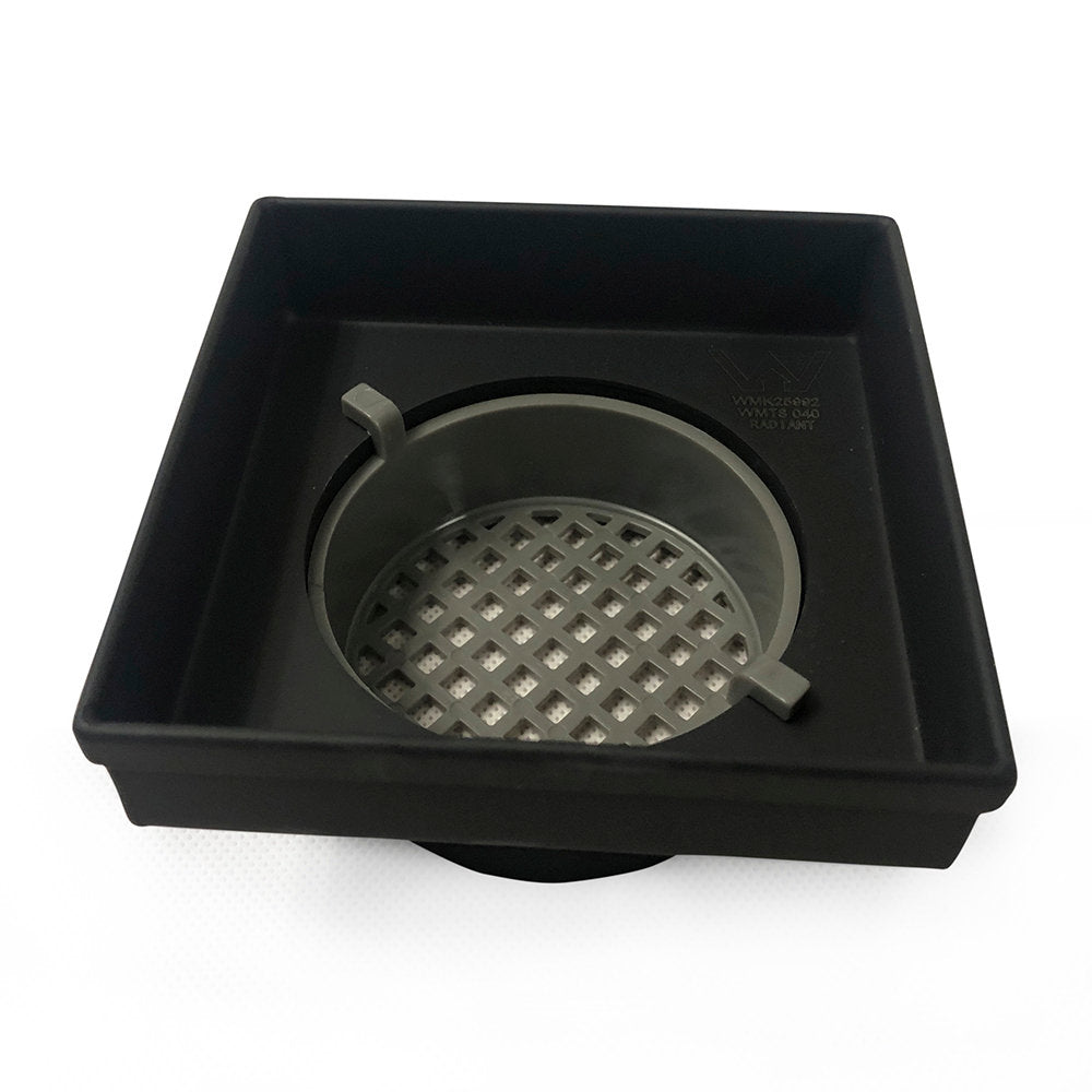 Square Tile Insert Floor Grate (Matt Black) 100mm x 100mm (38mm Outlet)