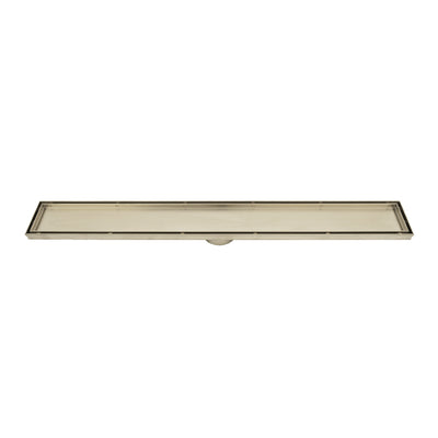 Radiant Linear Tile Insert Floor Grate (WARM Brushed Nickel) 100mm x 900mm (74mm Outlet)