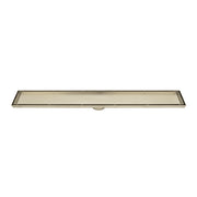 Linear Tile Insert Floor Grate (WARM Brushed Nickel) 100mm x 800mm (74mm Outlet)