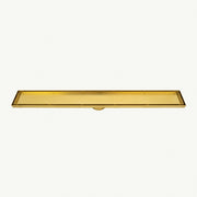 Linear Tile Insert Floor Grate (Brushed Gold) 100mm x 900mm (74mm Outlet)