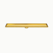 Linear Tile Insert Floor Grate (Brushed Gold) 100mm x 800mm (74mm Outlet)