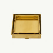 Square Tile Insert Floor Grate (Brushed Gold) 100mm x 100mm (38mm Outlet)