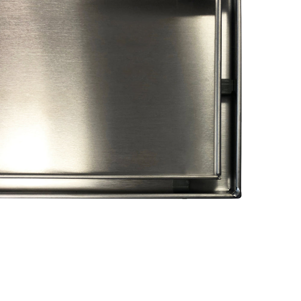 Linear Tile Insert Floor Grate (Brushed Satin) 100mm x 900mm (74mm Outlet)