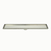 Linear Tile Insert Floor Grate (Brushed Satin) 100mm x 700mm (74mm Outlet)
