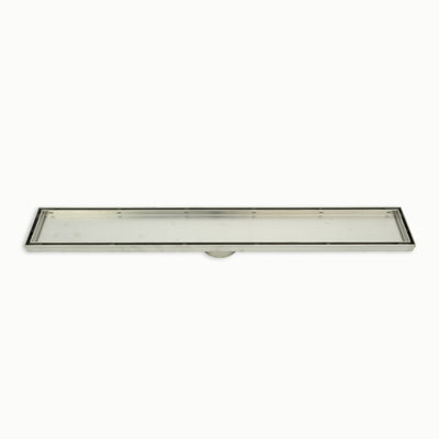 Radiant Linear Tile Insert Floor Grate (Brushed Satin) 100mm x 700mm (74mm Outlet)