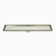 Linear Tile Insert Floor Grate (Brushed Satin) 100mm x 600mm (74mm Outlet)