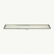 Linear Tile Insert Floor Grate (Brushed Satin) 100mm x 800mm (74mm Outlet)
