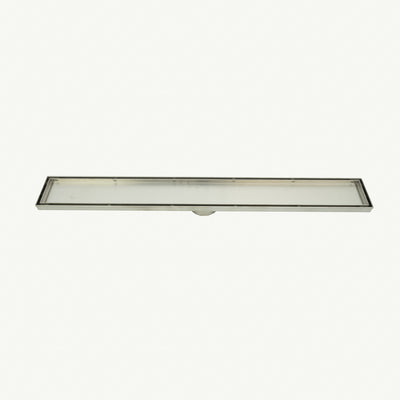 Radiant Linear Tile Insert Floor Grate (Brushed Satin) 100mm x 900mm (74mm Outlet)
