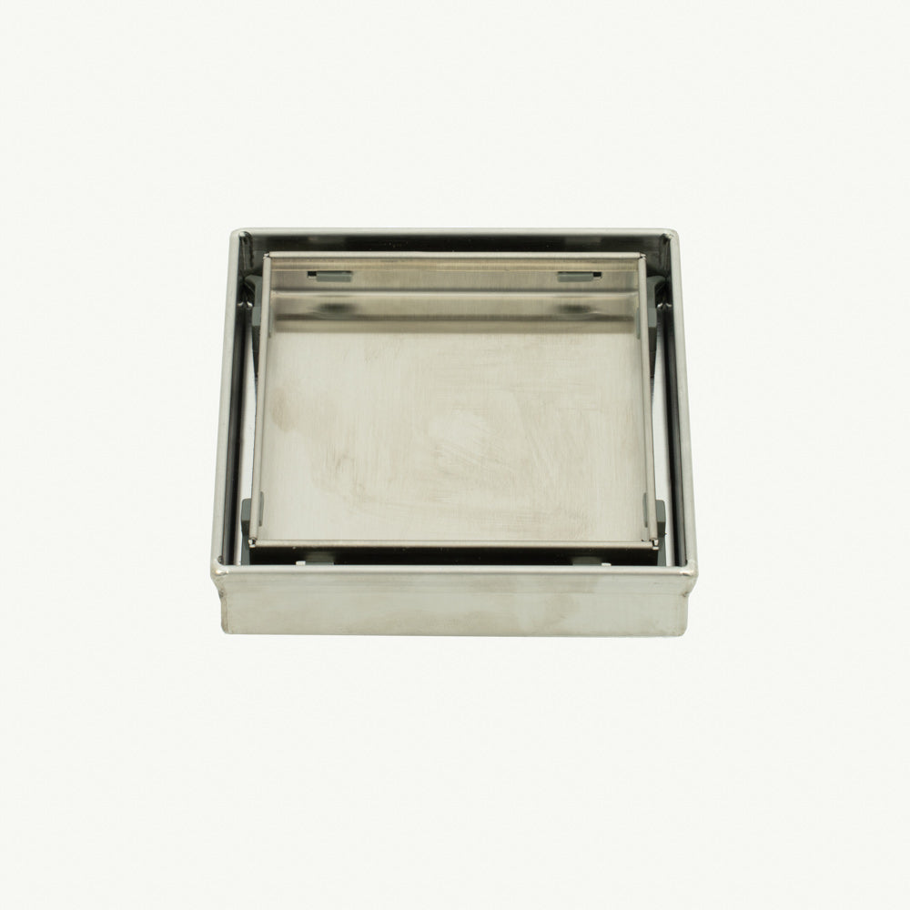 Square Tile Insert Floor Grate (Brushed Satin) 100mm x 100mm (38mm Outlet)