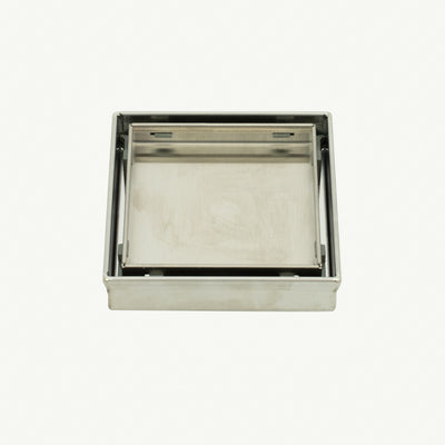 Radiant Square Tile Insert Floor Grate (Brushed Satin) 100mm x 100mm (38mm Outlet)