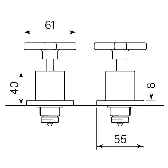 Faucet Strommen Chisel D Hob Tap Pr dimensions