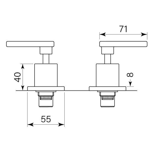 Faucet Strommen Chisel D Lever Hob Tap Pr dimensions