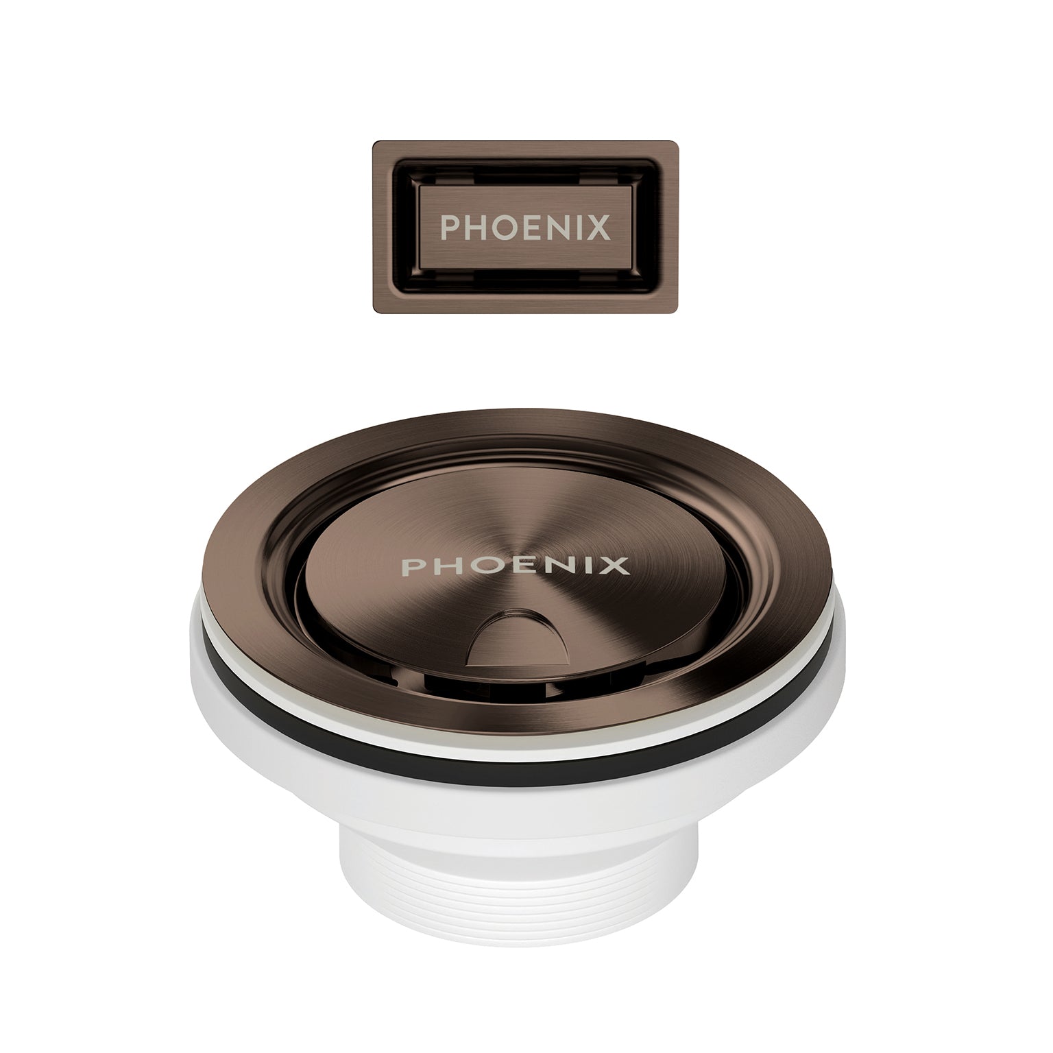 Phoenix Covered Sink Basket Waste with Overflow Brushed Bronze