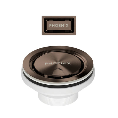 Phoenix Covered Sink Basket Waste with Overflow Brushed Bronze