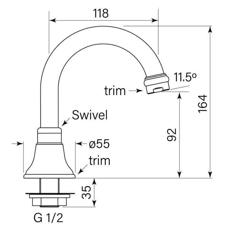 Faucet Strommen Cascade Basin Outlet Swivel