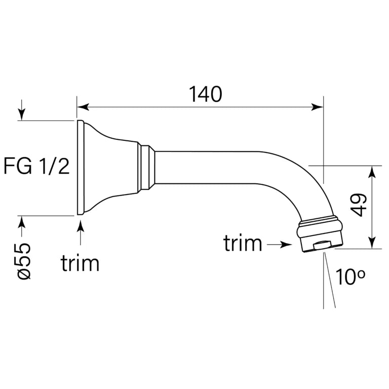 Faucet Strommen Cascade Bath Outlet 140