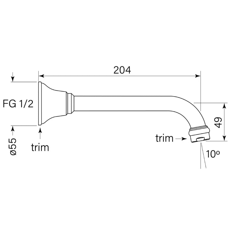 Faucet Strommen Cascade Bath Outlet 200