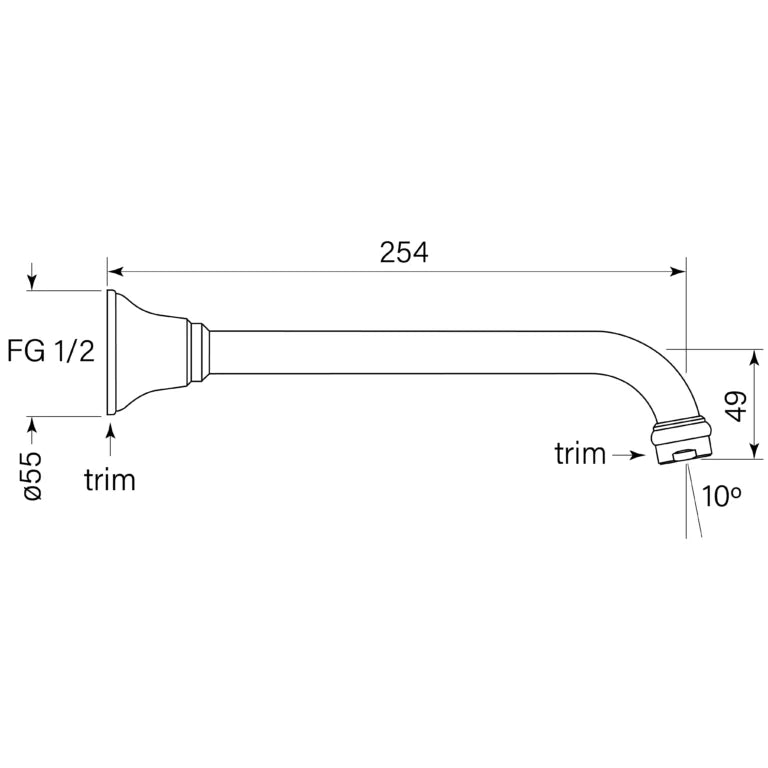 Faucet Strommen Cascade Bath Outlet 250