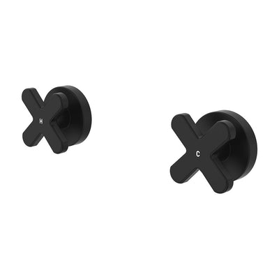 Kaya Cross Wall Taps, Matte Black