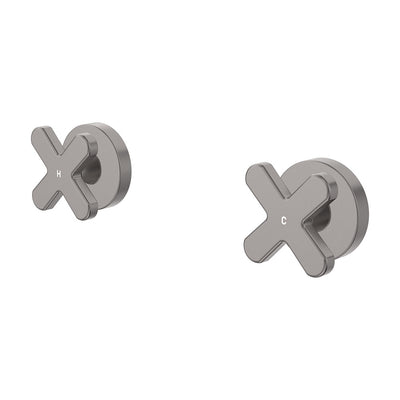 Fienza Kaya Cross Wall Taps, Gun Metal