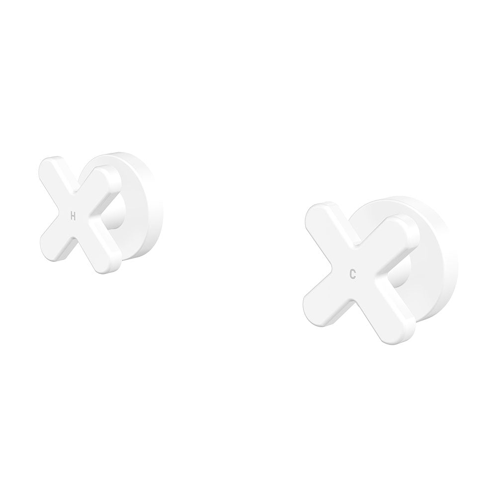 Fienza Kaya Cross Wall Taps, Matte White