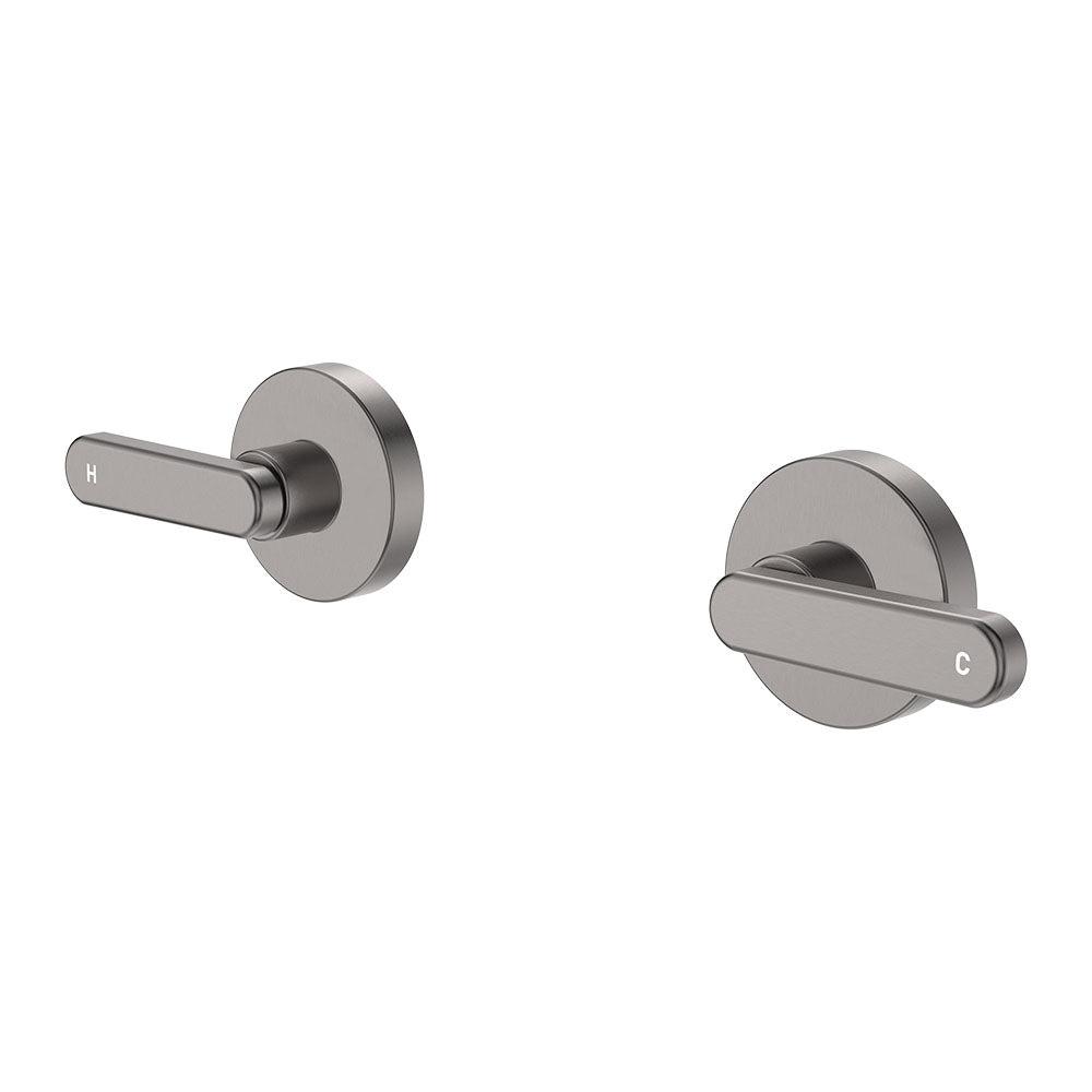 Fienza Kaya Lever Wall Taps, Gun Metal