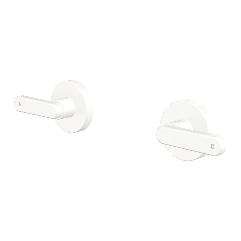 Fienza Kaya Lever Wall Taps, Matte White