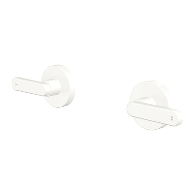 Fienza Kaya Lever Wall Taps, Matte White