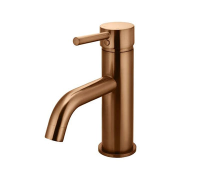 Meir Round Basin Mixer Curved - Lustre Bronze