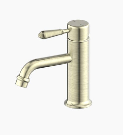 NERO YORK STRAIGHT BASIN MIXER WITH METAL LEVER