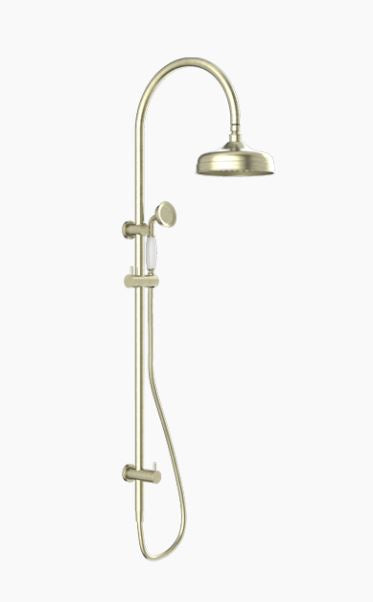 NERO YORK TWIN SHOWER WITH WHITE PORCELAIN HAND SHOWER